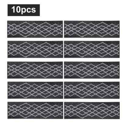 10pc Black Classic Geometric Carpet Stairs