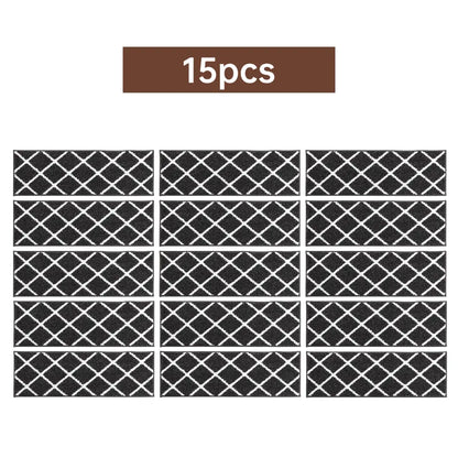 15pcs Set of Black Diamond Trellis Stair Carpet