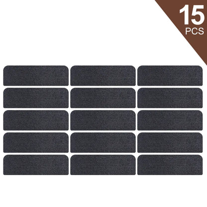 15pcs Set of Black Machine Washable Stair Treads