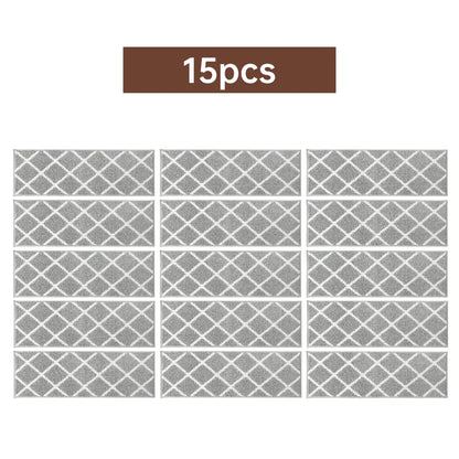 15pcs Set of Grey Diamond Trellis Stair Carpet