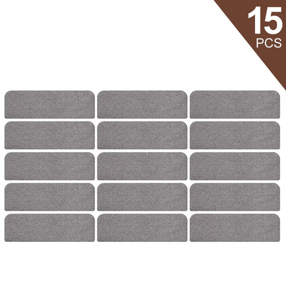 15pcs Set of Grey Machine Washable Stair Treads