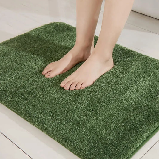 16x24 Green Plain Color Luxury Bath Rugs
