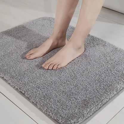 16x24 Grey Plain Color Luxury Bath Rugs