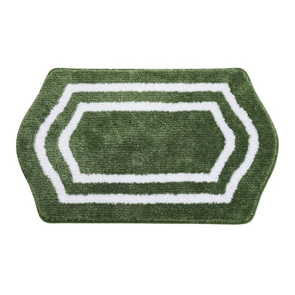 17x27 Green Luxury Plush Oval Bath Rugs