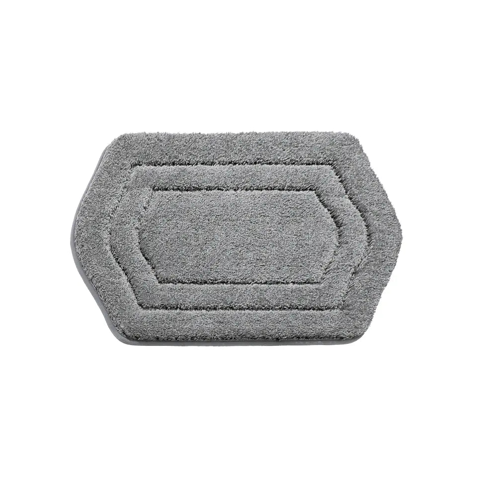 17x27 Grey Oval Fluffy Bath Rug