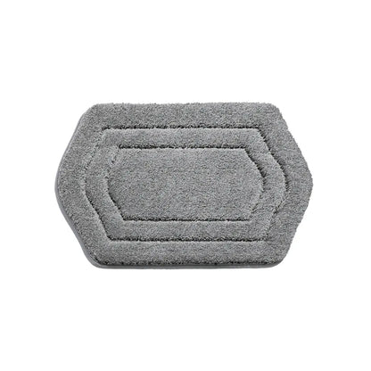 17x27 Grey Oval Fluffy Bath Rug