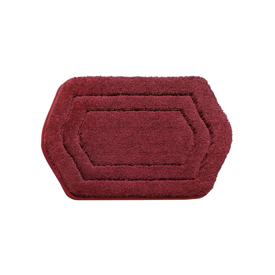 17x27 Red Oval Fluffy Bath Rug