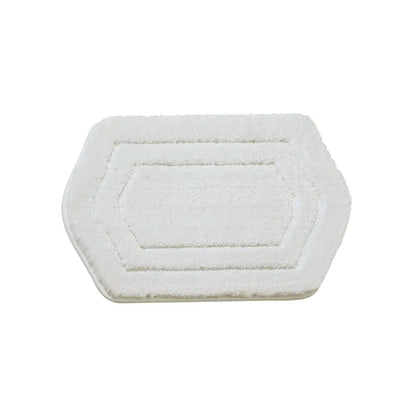 17x27 White Oval Fluffy Bath Rug