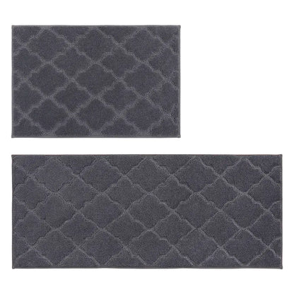 20x30 20x48 Dark Grey Trellis Scatter Rugs for Kitchen