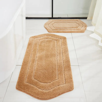 20x32 + 24x48 Beige Fluffy Bath Rug Set