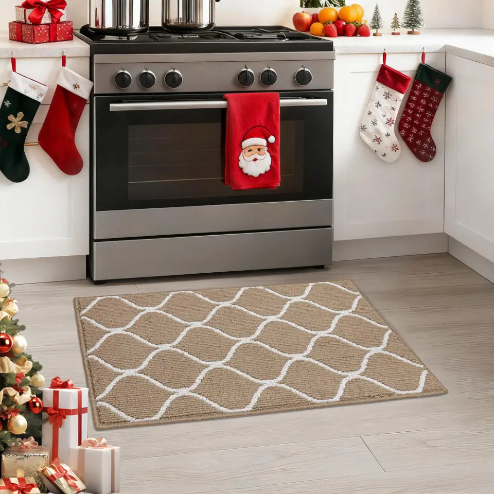 20x32 Beige Simple Trellis Kitchen Floor Mats
