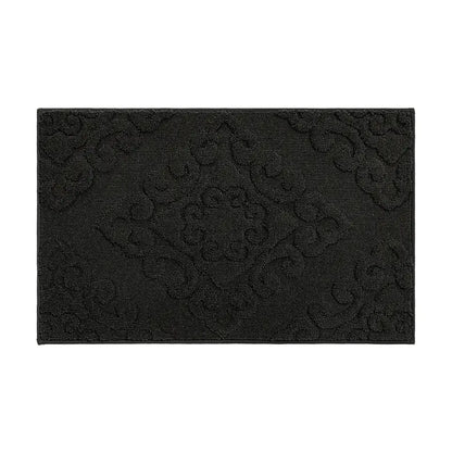 20x32 Black Elegant Floral Door Mats