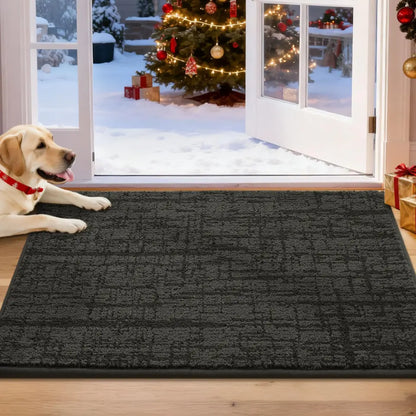 20x32 Dark Grey Abstract Carpet Front Door