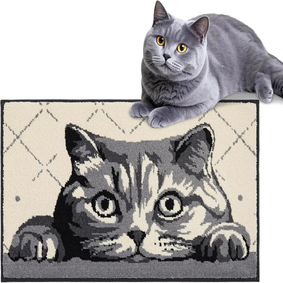 20x32 Grey Cat Front Door Mat