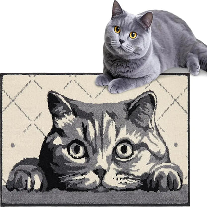 20x32 Grey Cat Front Door Mat