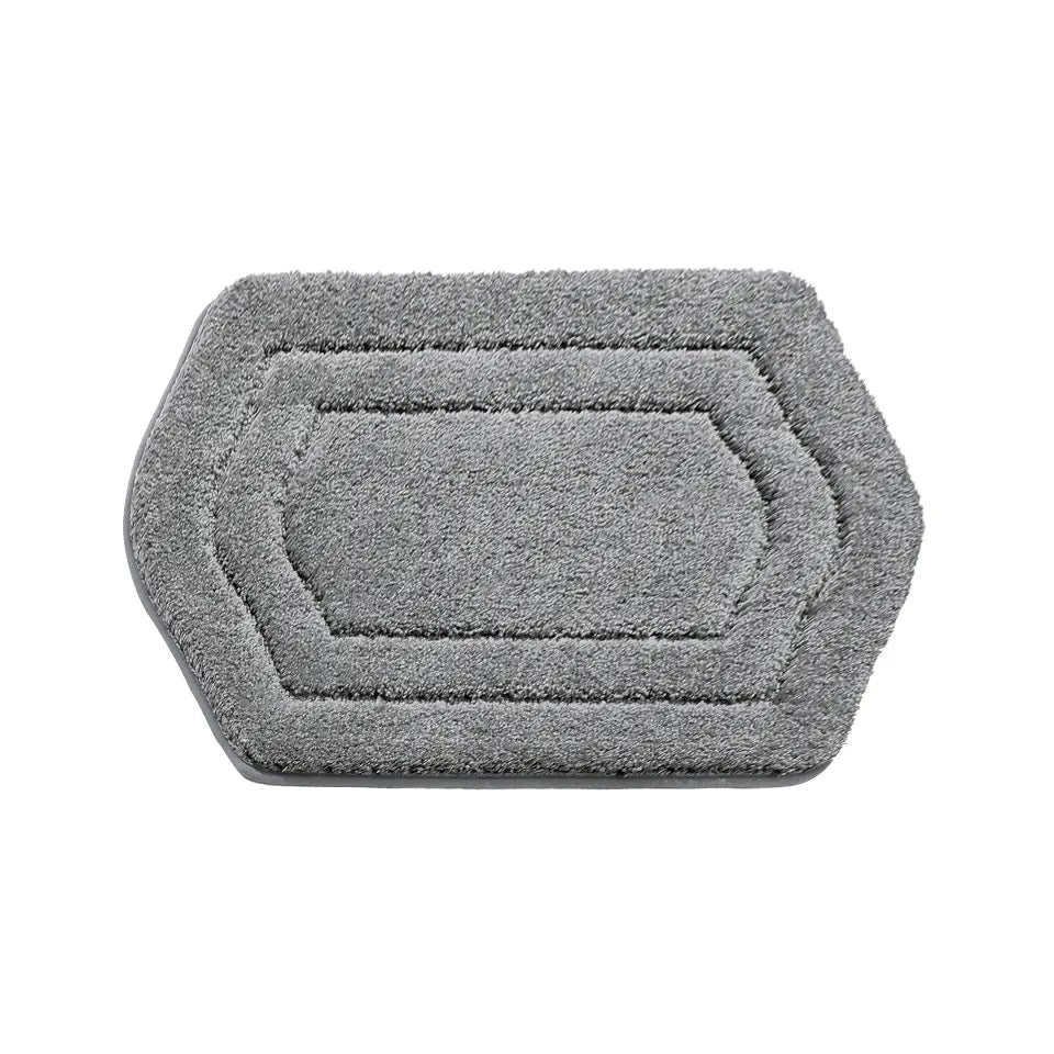 20x32 Grey Oval Fluffy Bath Rug