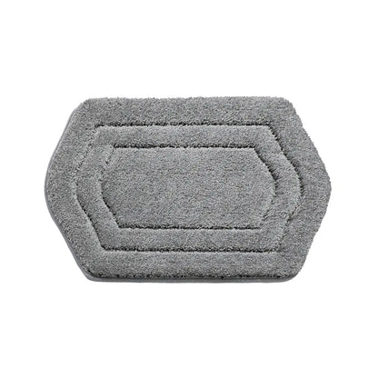20x32 Grey Oval Fluffy Bath Rug