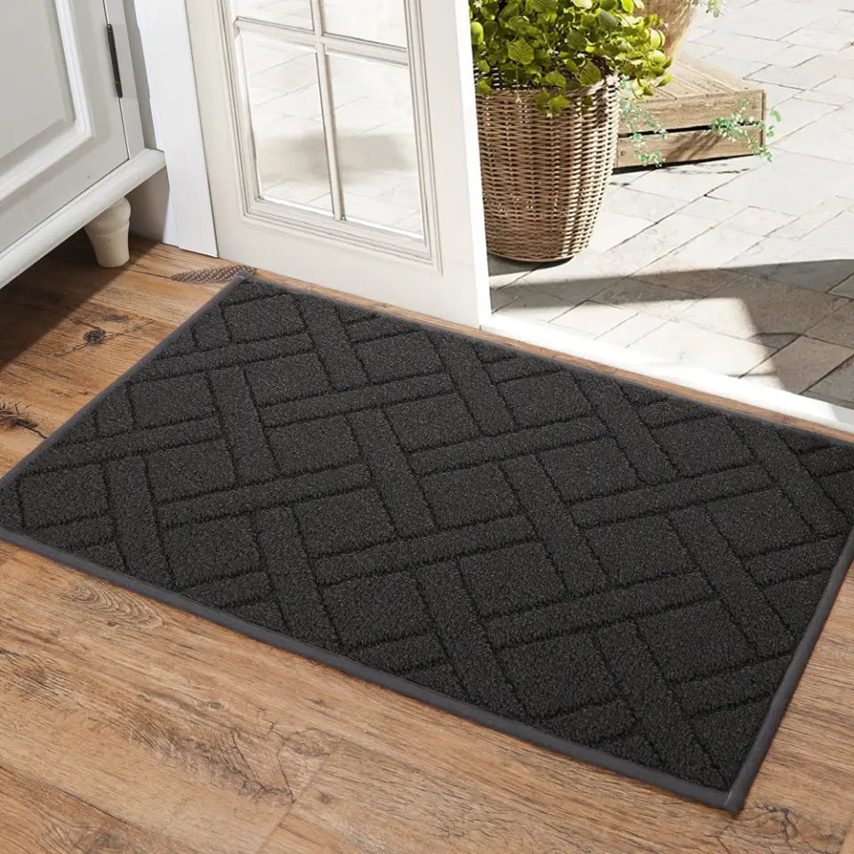 20x32 Small Black Classic Pattern Mud Door Mat