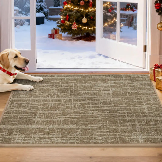 20x32 Taupe Abstract Carpet Front Door