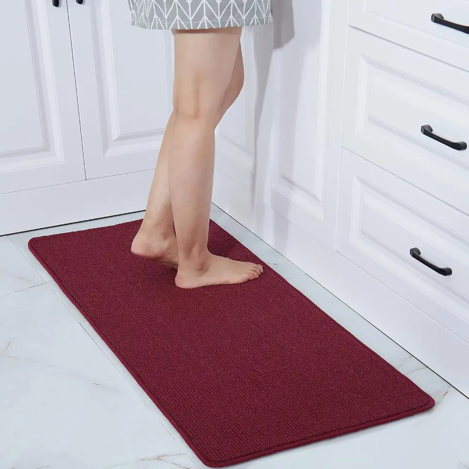 20x48 Red Plain Kitchen Rugs