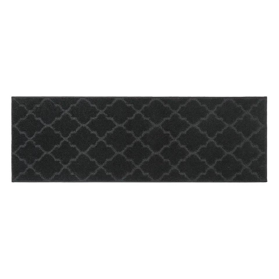 20x59 Black Trellis Scatter Rugs for Kitchen