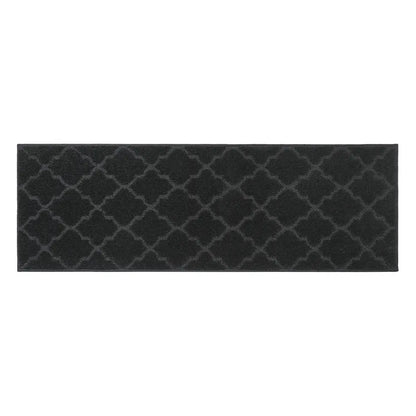 20x59 Black Trellis Scatter Rugs for Kitchen