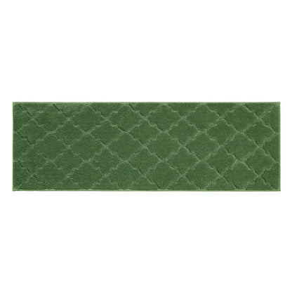 20x59 Green Trellis Scatter Rugs for Kitchen