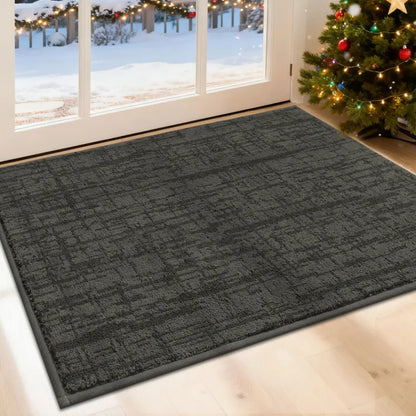 24X36 Dark Grey Abstract Carpet Front Door