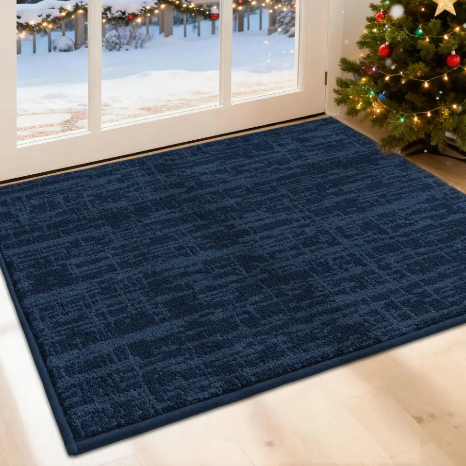 24X36 Navy Blue Abstract Carpet Front Door