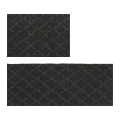 24x35 24x60 Black Trellis Scatter Rugs for Kitchen