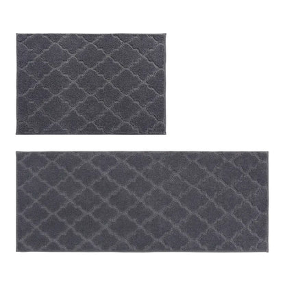 24x35 24x60 Dark Grey Trellis Scatter Rugs for Kitchen