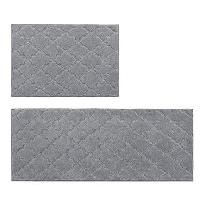 24x35 24x60 Grey Trellis Scatter Rugs for Kitchen
