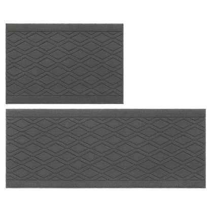 24x35 24x60 Grey Wave Geometric Kitchen Mat