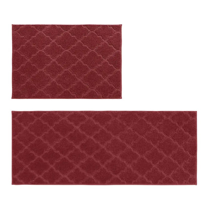 24x35 24x60 Red Trellis Scatter Rugs for Kitchen