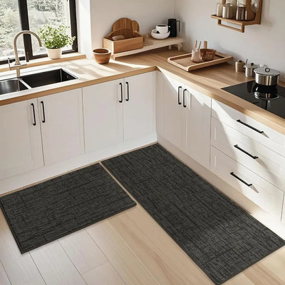 24x36 24x60 Dark Grey Abstract Kitchen Rugs Set for Kitchen Corner Use