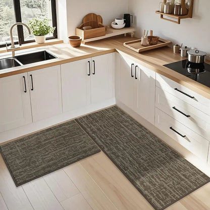 24x36 24x60 Light Brown Abstract Kitchen Rugs Set for Kitchen Corner Use