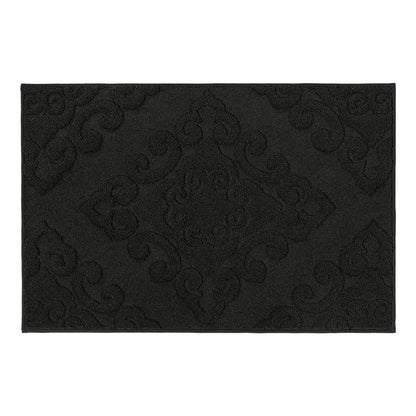 24x36 Black Elegant Floral Door Mats
