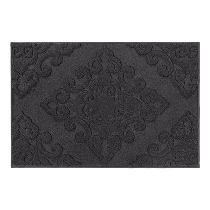 24x36 Dark Grey Elegant Floral Door Mats