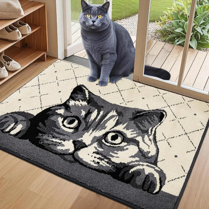 24x36 Grey Cat Welcome Mat
