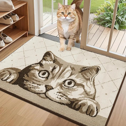 24x36 Taupe Cat Welcome Mat