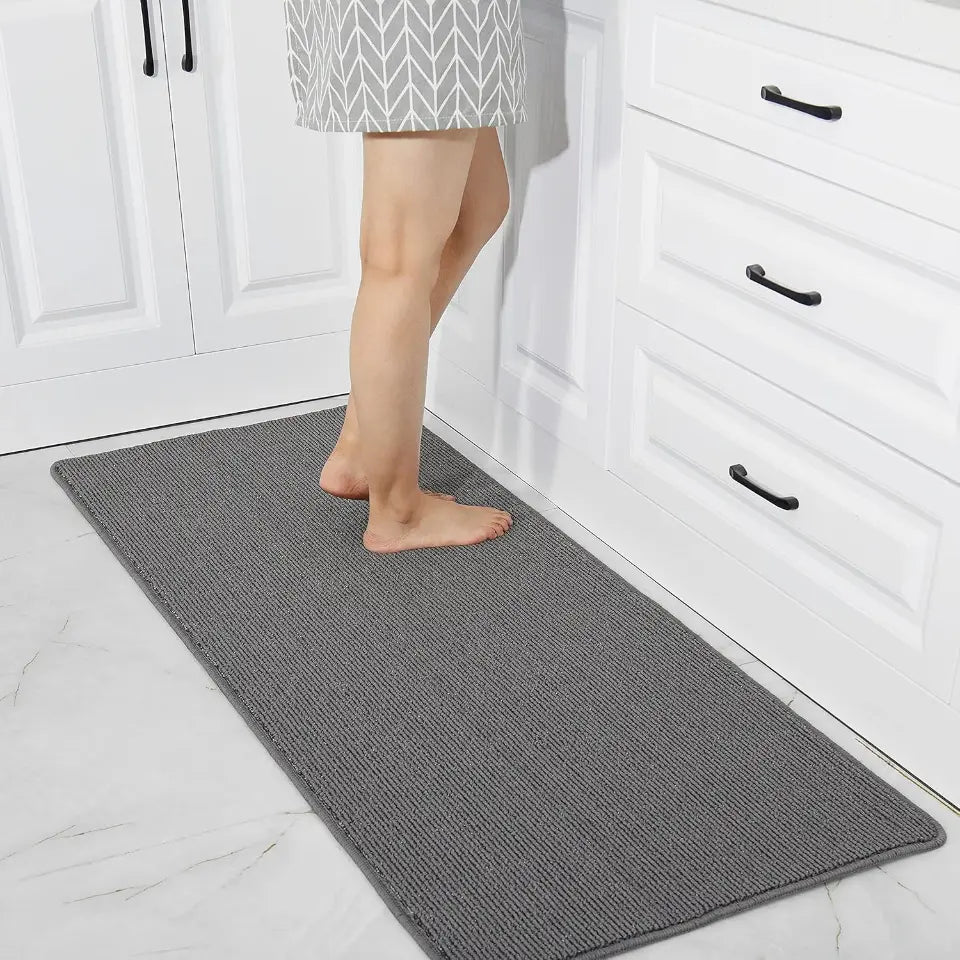 24x60 Grey Plain Kitchen Rugs