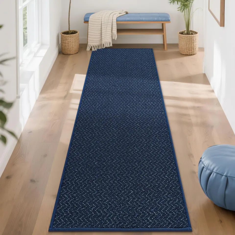 24x96 Blue Chevron Front Door Runner