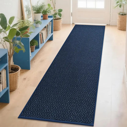 31x120 Blue Chevron Front Door Runner