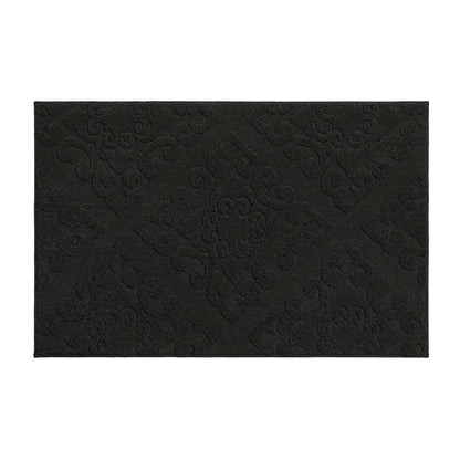 32x48 Black Elegant Floral Door Mats