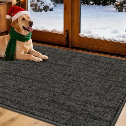 32x48 Dark Grey Abstract Carpet Front Door