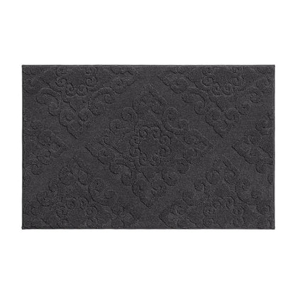 32x48 Dark Grey Elegant Floral Door Mats