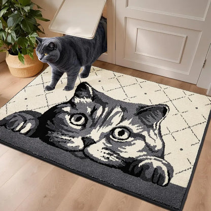 32x48 Grey Cat Welcome Mat