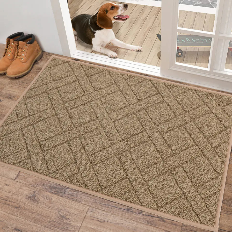 32x48 Large Beige Classic Pattern Mud Door Mat