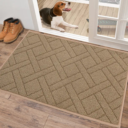 32x48 Large Beige Classic Pattern Mud Door Mat