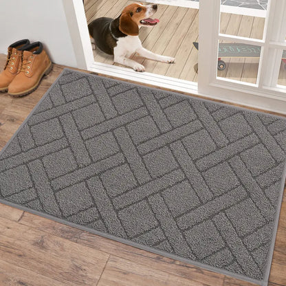 32x48 Large Grey Classic Pattern Mud Door Mat